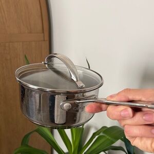 Cuisinart Stainless Steel Saucepan with Glass Lid - Silver 1.5 Quart